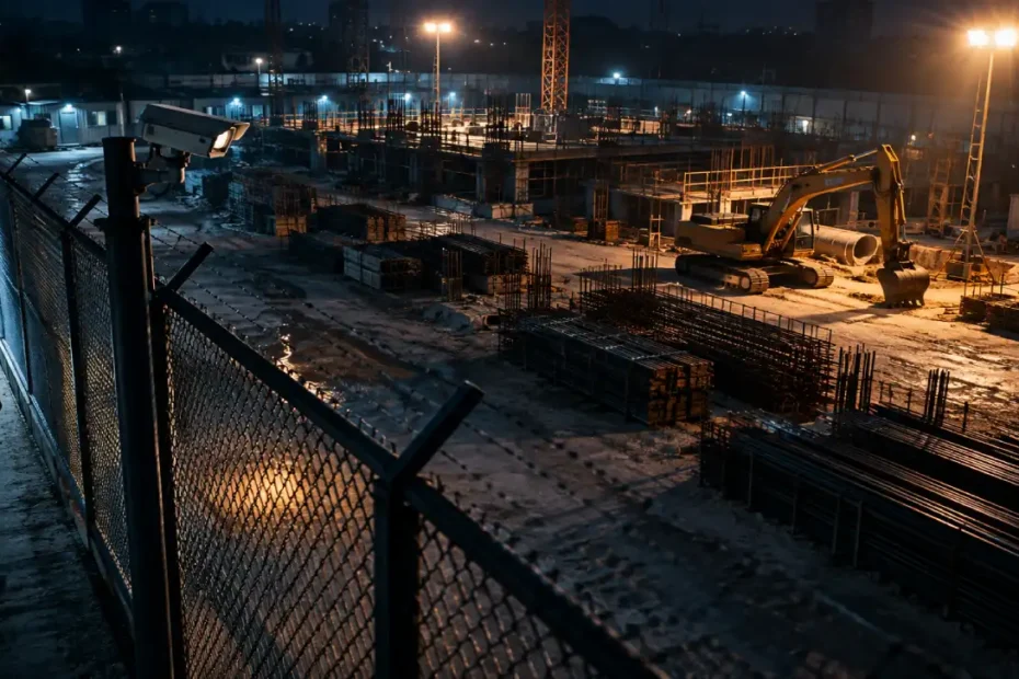 construction-equipment-inside-fences-secured