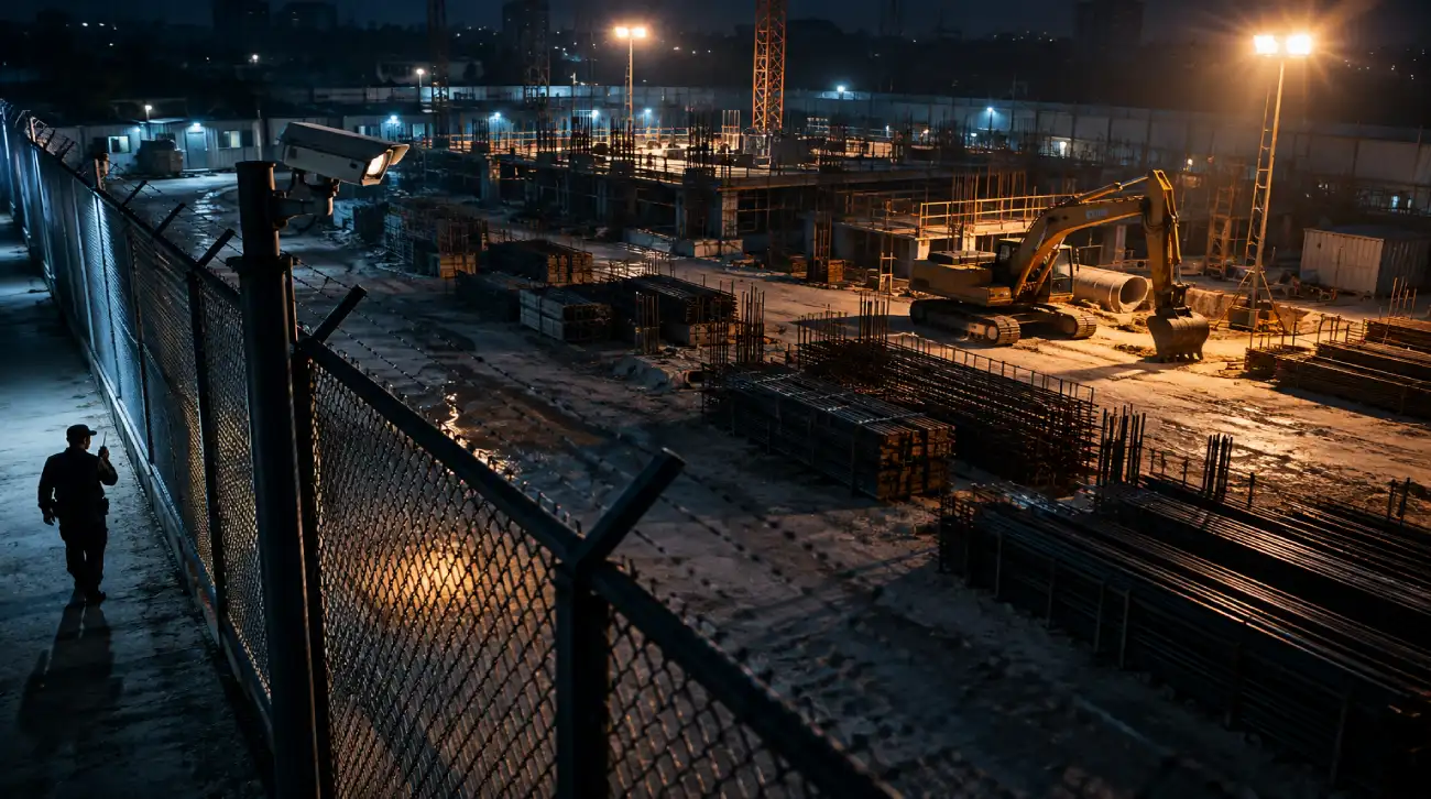 construction-equipment-inside-fences-secured